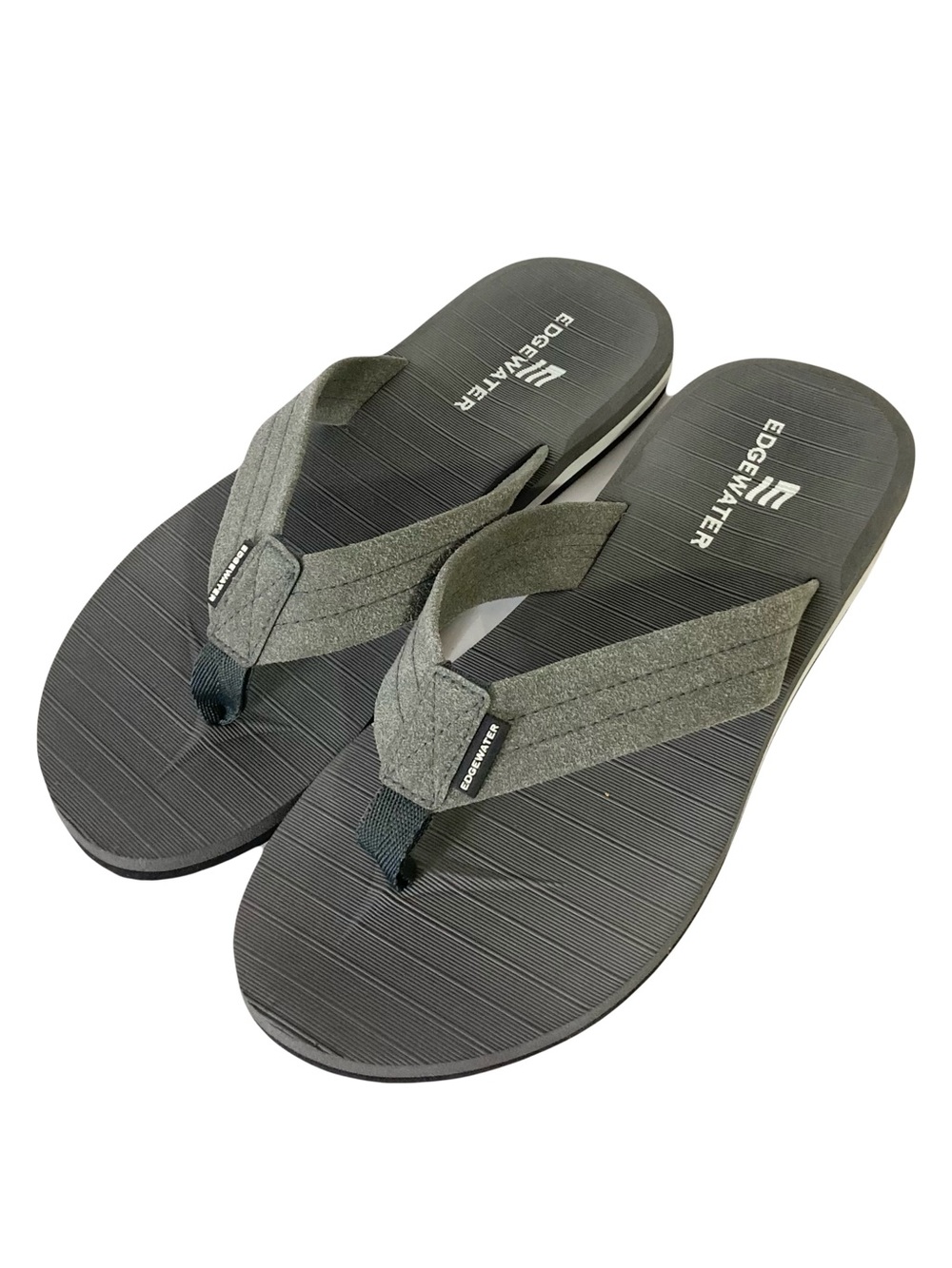 Nwot EDGEWATER Sandals Men US ~11 Grey Thong Rubber